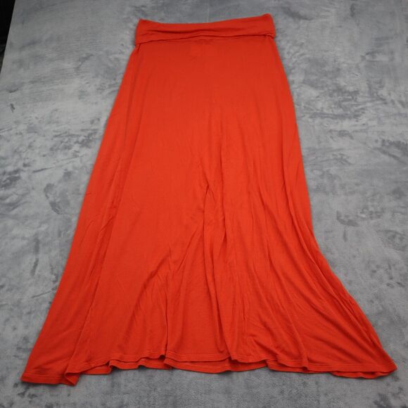 Dorothy Skirt Womens L Red Plain Mid Rise Flat Front Banded Waist Maxi Bottoms - Picture 11 of 14